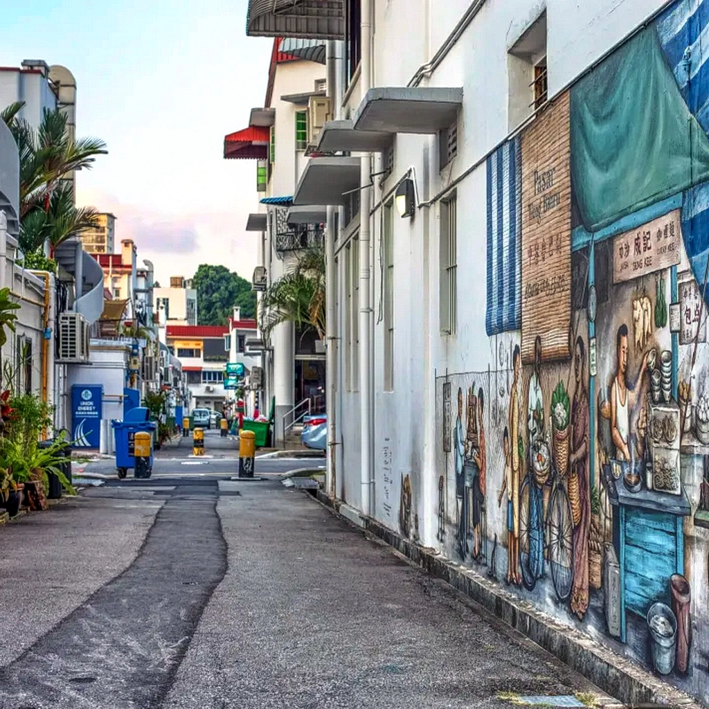 Wall art in Singapore.